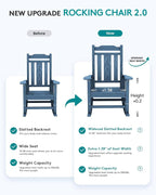 SERWALL HDPE Oversized Outdoor Rocking Chair, Patio Rocking Chair, All Weather - Image 5