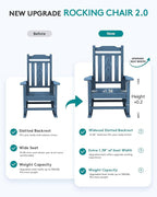 SERWALL HDPE Oversized Outdoor Rocking Chairs Set of 4, Patio Rocker, All - Image 3