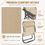 Yaheetech 26" Zero Gravity Recliners Adjustable Set of 2, Cup Holder Trays and - Image 6