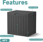 30 Gallon Waterproof Resin Deck Box, UV Resistant Outdoor Storage - Image 3