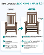 SERWALL Outdoor Rocking Chair Set of 2, Patio Rocking Chair, Porch Rocker - Image 4