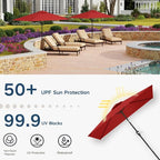 6.5' x 10' Rectangular Patio Umbrella Large Outdoor Market Umbrella w/UV - Image 5