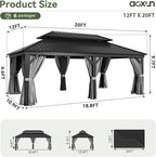 Aoxun Hardtop Gazebo 12x20 - Image 2