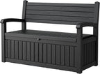 80-Gallon Lockable Outdoor Storage Bench, Waterproof Outdoor Deck Storage Boxes by Unknown