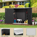 KINYING Outdoor Horizontal Storage Sheds, 37 Cu.ft Outdoor Storage Cabinet - Image 3