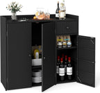 Tangkula Rattan Outdoor Storage Cabinet, Patiojoy Outdoor Cabinet by TANGKULA