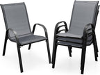 COSTWAY Patio Stackable Dining Chairs Set of 4 by COSTWAY