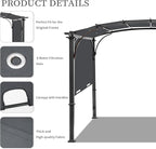 200x103 in Pergola Canopy Replacement Shade Cover Only, Dark Gray | Fits 10x10 - Image 4