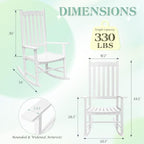 Flamaker Acacia Wooden Rocking Chair Outdoor Rocking Chair | Oversized Wooden - Image 3