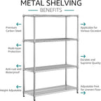 IZEUK 3400 LBS Garage Shelving Wide Storage Shelves 4 Tier Metal Shelves Heavy - Image 5
