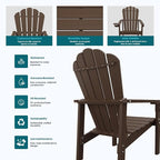 THOEOE Stackable Adirondack Chair Set of 4, HDPE Fire Pit Chairs Set of 4 | - Image 6