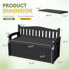 Greesum 80 Gallon Outdoor Storage Bench Deck Box, Waterproof UV Resistant - Image 3