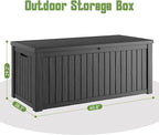 Outdoor Storage Box, 230 Gallon Large Outdoor Resin Deck Box, Storage - Image 2