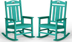 Oversized Outdoor Rocking Chairs Set of 2, 380lbs Heavy-Duty Large Patio Rocker by CIOKEA