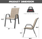 Stackable Patio Chairs Set of 8, Outdoor Chairs Set - Image 2