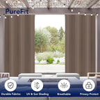 PureFit Outdoor Curtains for Patio Waterproof Weatherproof Outside Curtains | - Image 3