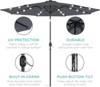 Best Choice Products 10ft Solar Polyester LED Lighted Patio Umbrella w/Tilt - Image 5