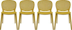 2xhome Set of 4 Patio Dining Chairs | Modern Stackable Outdoor Pool Side Chair by 2xhome