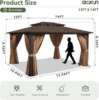 Aoxun 12'x14' Hardtop Gazebo - Image 4