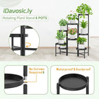 iDavosic.ly Plant Stand Indoor Outdoor, 8 Tier Metal Corner Shelf, Folding - Image 4