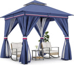 8'x8' Outdoor Gazebo, Metal Frame Heavy Duty Patio Canopy Tent Shelter - Image 9