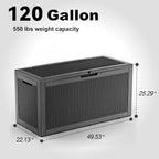 120 Gallon Outdoor Storage Box Waterproof, UV Resistant Resin Deck Box - Image 3