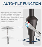 9FT Auto-Tilt Patio Umbrella|Outdoor Market Table Umbrella - Image 2