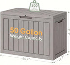 Outdoor Deck Storage Box, Resin Deck Boxes Indoor and outdoor, Waterproof - Image 2