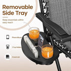 Yaheetech 26" Zero Gravity Recliners Adjustable Set of 2, Cup Holder Trays and - Image 4