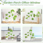 iDavosic.ly Plant Stand Indoor Outdoor, 9 Tier Metal Corner Shelf, Folding - Image 3