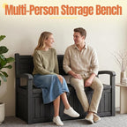 Storage Bench Outdoor Deck Box, 100 Gallon Lockable Patio Furniture | - Image 6
