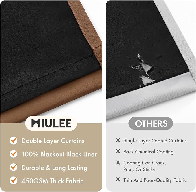 MIULEE Mocha Brown 100% Blackout - Image 4