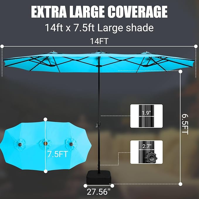 15FT Double-Sided Patio Umbrella - Image 4