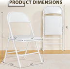 6 Pack Padded Folding Chairs, Portable Metal Foldable Chairs - Image 3
