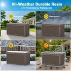 320 Gallon Outdoor Storage Box Resin Deck Box All Weather Waterproof Large - Image 3