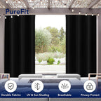 PureFit Outdoor Curtains for Patio Waterproof Weatherproof Outside Curtains | - Image 3