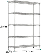 IZEUK 4250 LBS Garage Shelving Wide Storage Shelves 5 Tier Metal Shelves Heavy - Image 3