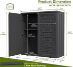 ZZM HDPE Outdoor Storage Shed, Outdoor Plastic Storage Cabinet, Horizontal - Image 3