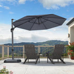 PURPLE LEAF Cantilever Umbrella 10 Feet Round 360° Rotation Light Grey | - Image 2