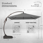 Grand patio 10x10 FT Cantilever Square Umbrella - Image 4