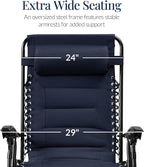 Best Choice Products Oversized Padded Zero Gravity Chair, Folding Outdoor Patio - Image 3