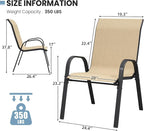 Patio Dining Chairs Set of 4, Stackable Dining Chairs, Breathable Fabric - Image 3