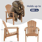 Compact Stackable Adirondack Chairs, All Weather HDPE, Teak | 26.3" Wide HDPE - Image 3