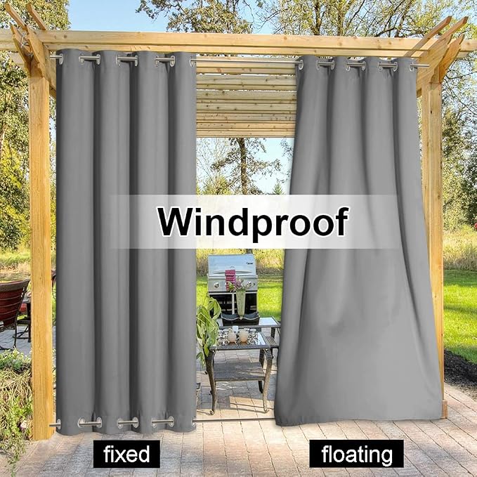 NICETOWN 2 Panels Outdoor Curtains Waterproof Extra Long 108 in - Image 5