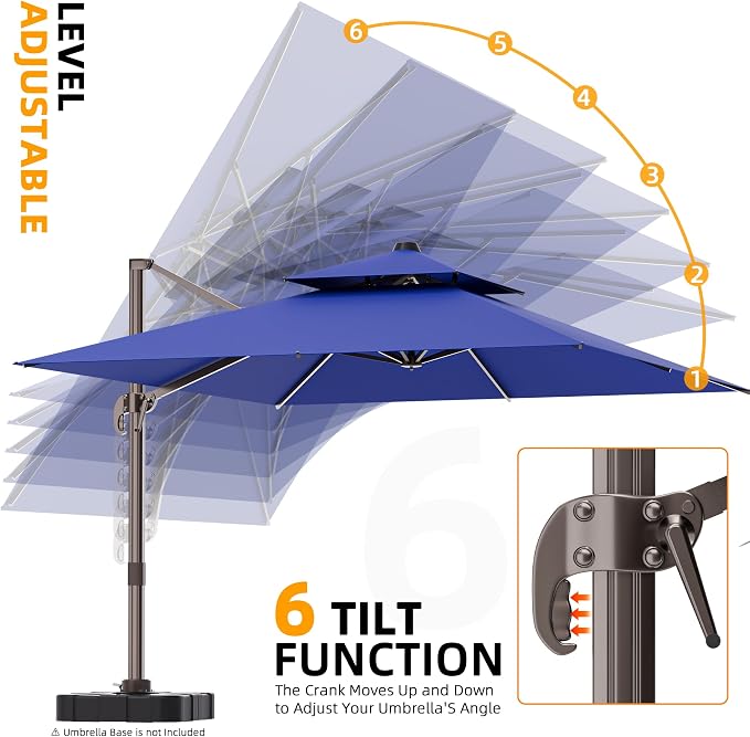 9' X 12' Cantilever Outdoor Patio Umbrellas - Image 7