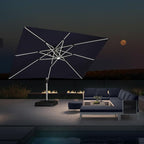PURPLE LEAF Patio Umbrella 10' X 13' Double Top Solar LED Light, Support to by PURPLELEAF