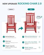 SERWALL HDPE Oversized Outdoor Rocking Chairs Set of 6, Patio Rocker, All - Image 8