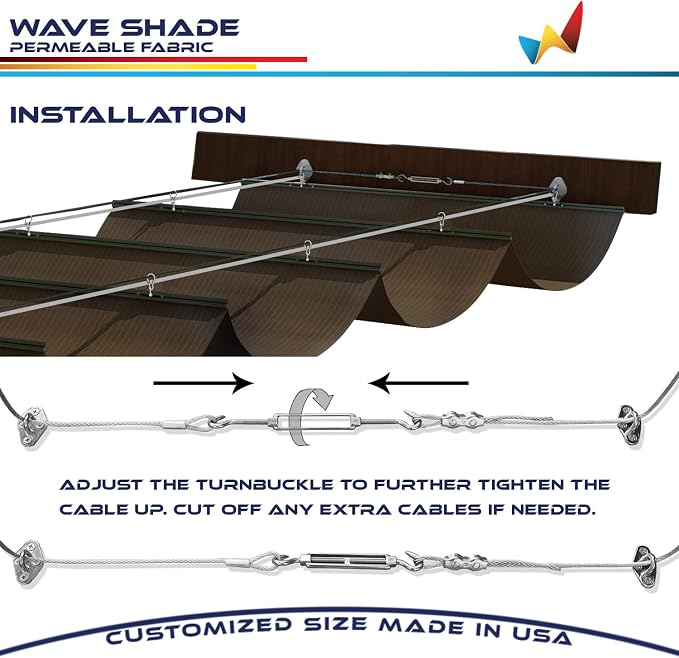 Windscreen4less 4' x 35' Retractable Sun Shade Canopy Cover Sliding Wave Shade - Image 6
