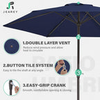 JEAREY 7.5 ft Outdoor Patio Umbrella, Table Umbrella, Tilt & Crank lift - Image 3