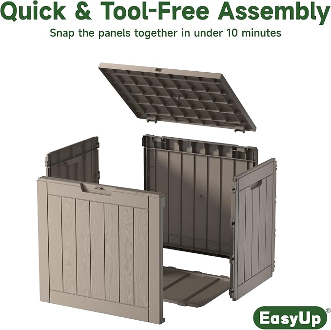Outdoor Storage Box 38 Gallon Waterproof Resin Deck Boxes, - Image 8
